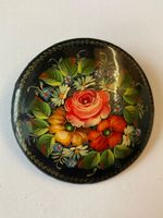 Holzbrosche handbemalt, vintage