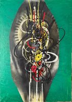 Opera d’arte moderna, dipinto olio su tela, Spirale, Roberto