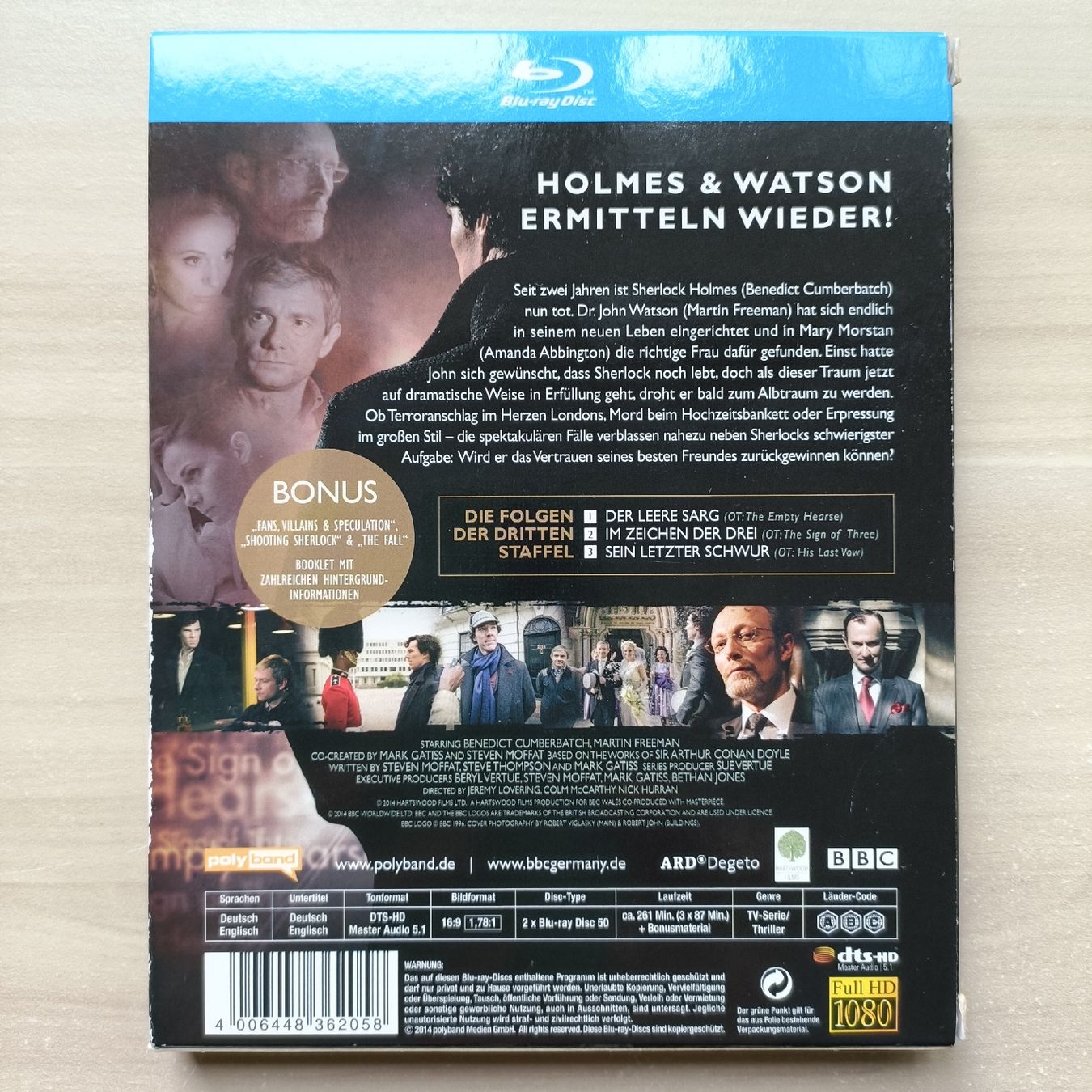 Alle DVDs: Sherlock Staffel 3 Blu-ray -Top Zustand! 2 Discs – Gebraucht aus Schaffhausen von Dc_collector_99 1