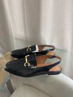 Elegante Sommer Slingback Loafers, Schwarz, Grösse 38.5
