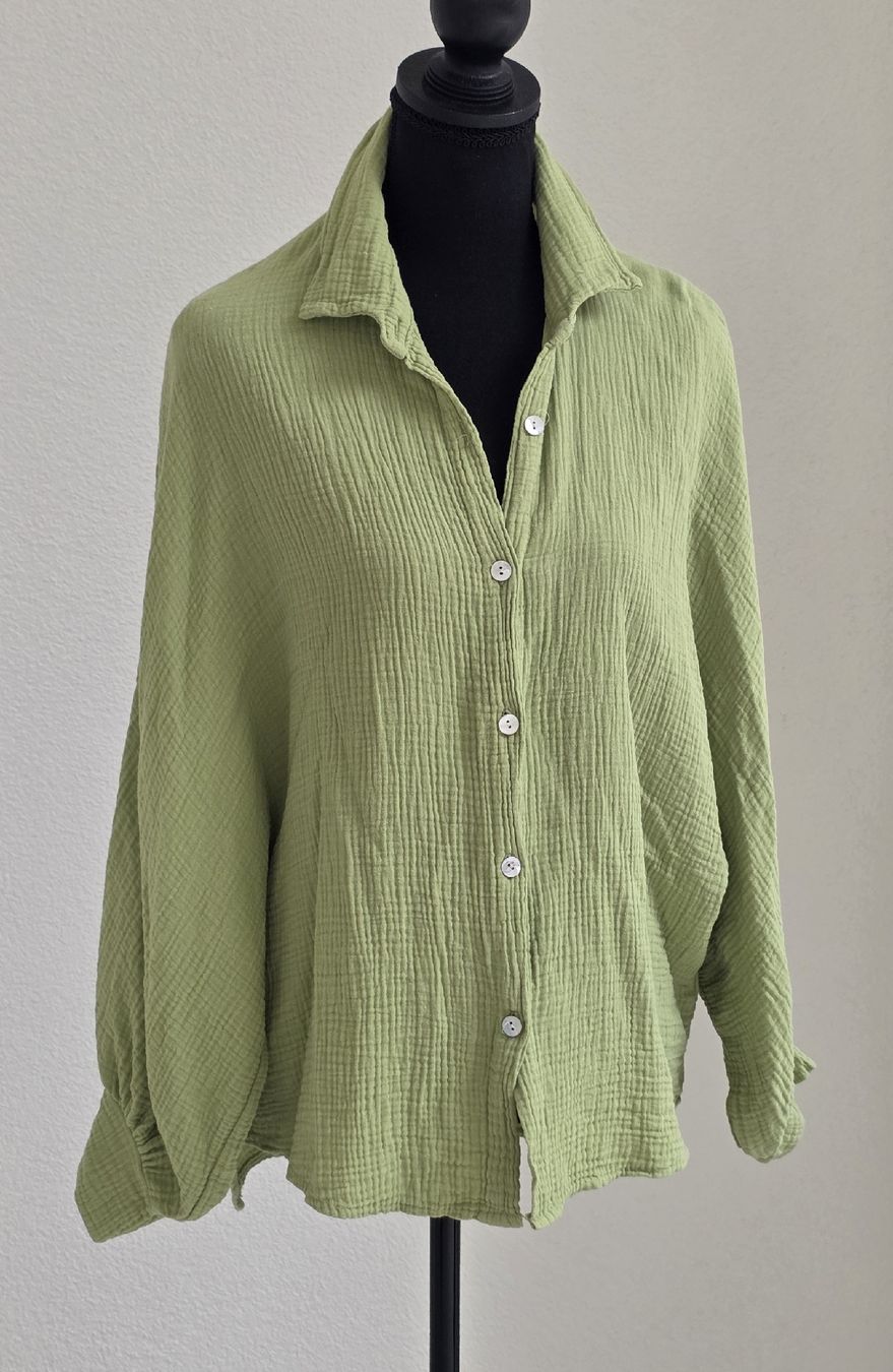 Camicette: Leinenhemd Oversize  Gr.1 Size Baumwolle Made in Italy – Usato da Rheinsulz venduto da Gilea