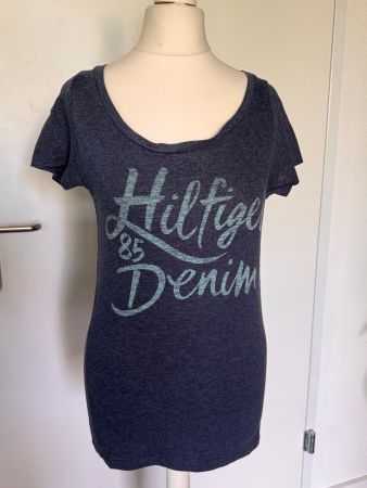 Tommy Hilfiger Denim T-Shirt blau melliert Gr. S