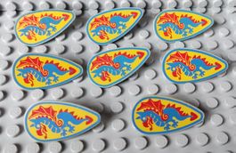 LEGO Castle - 8x Black Knights Shield - 2586p4c (Set 1)