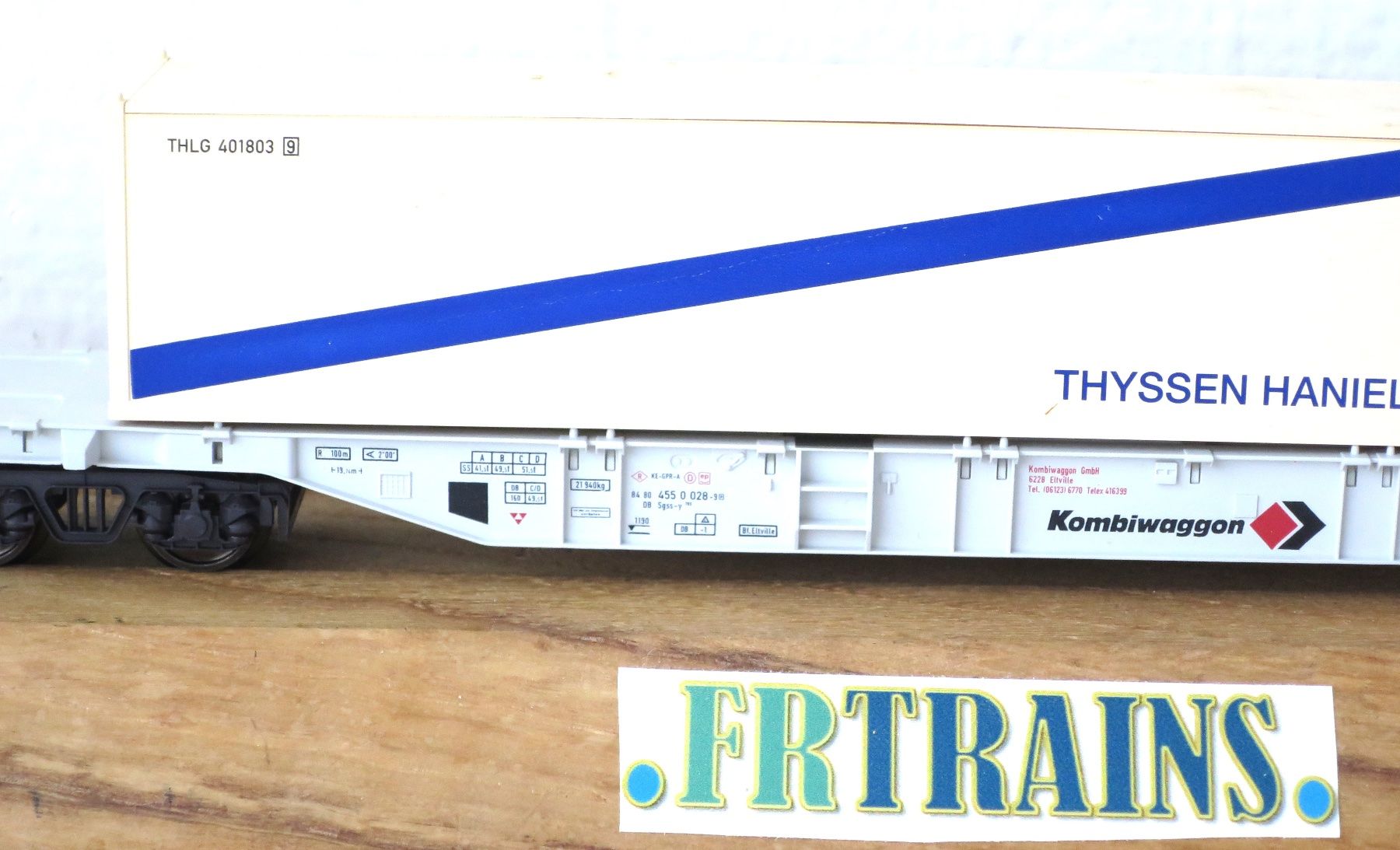 Fleischmann Modellini di ferrovie: FLEISCHMANN 5251 DB WAGON PORTE CONTAINER THYSEN HANNIEL – Usato da Gland venduto da FRtrains 1