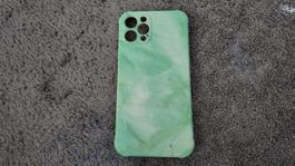 Coque d’iPhone 13 marbrée turquoise