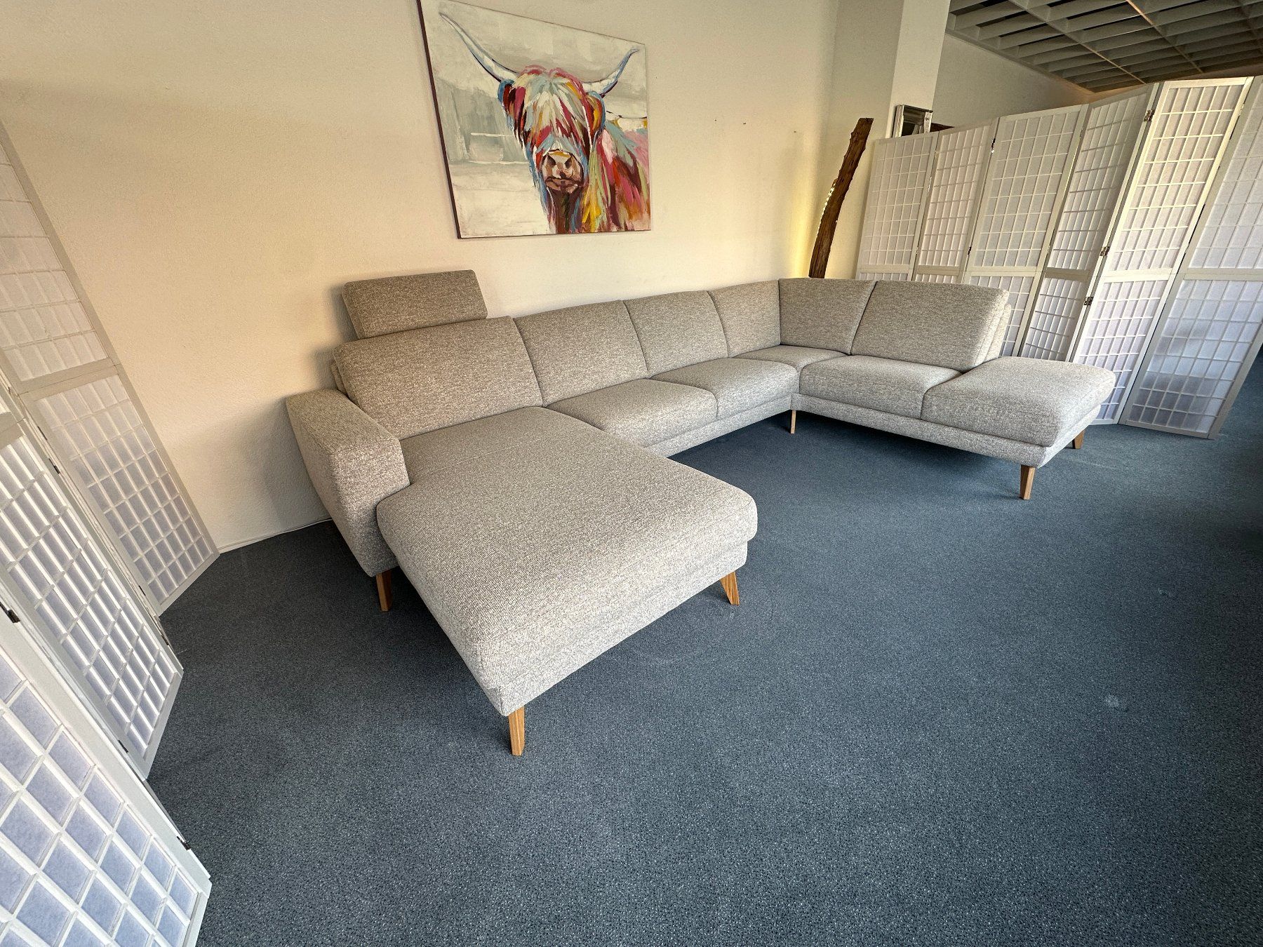 Sofas: Sofa MAX Stoff beige 341 x 221 cm inkl. Bettsofa – Neu (gemäss Beschreibung) aus Unterentfelden von moebelrufli 4