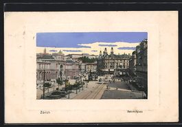 Zürich, Bahnhofplatz mit Bahnhof und St