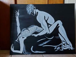 Dipinto moderno originale coppia