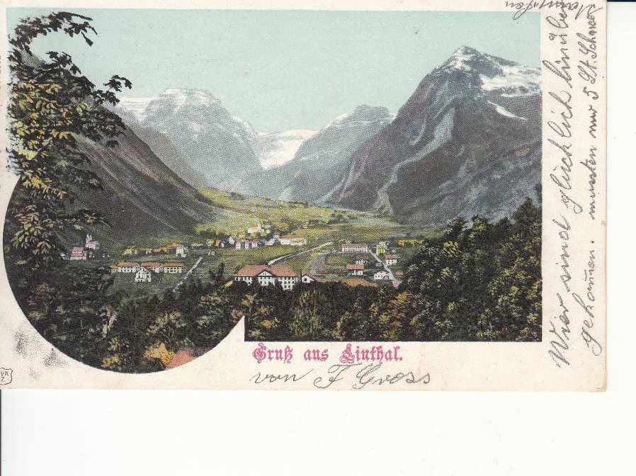 Cartoline postali: Linthal 1901, Stabstempel Linthal – Usato da Bürglen TG venduto da StampGraf