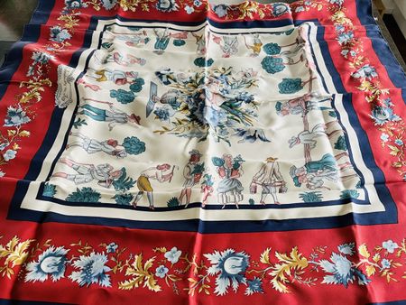 Hermes Schal "Jardiniers du Roy" Maurice Tranchant Vintage