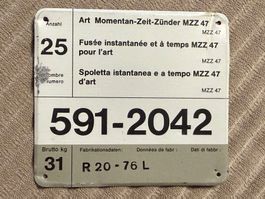 MUN Schild: MZZ 47 -  Schweizer Armee