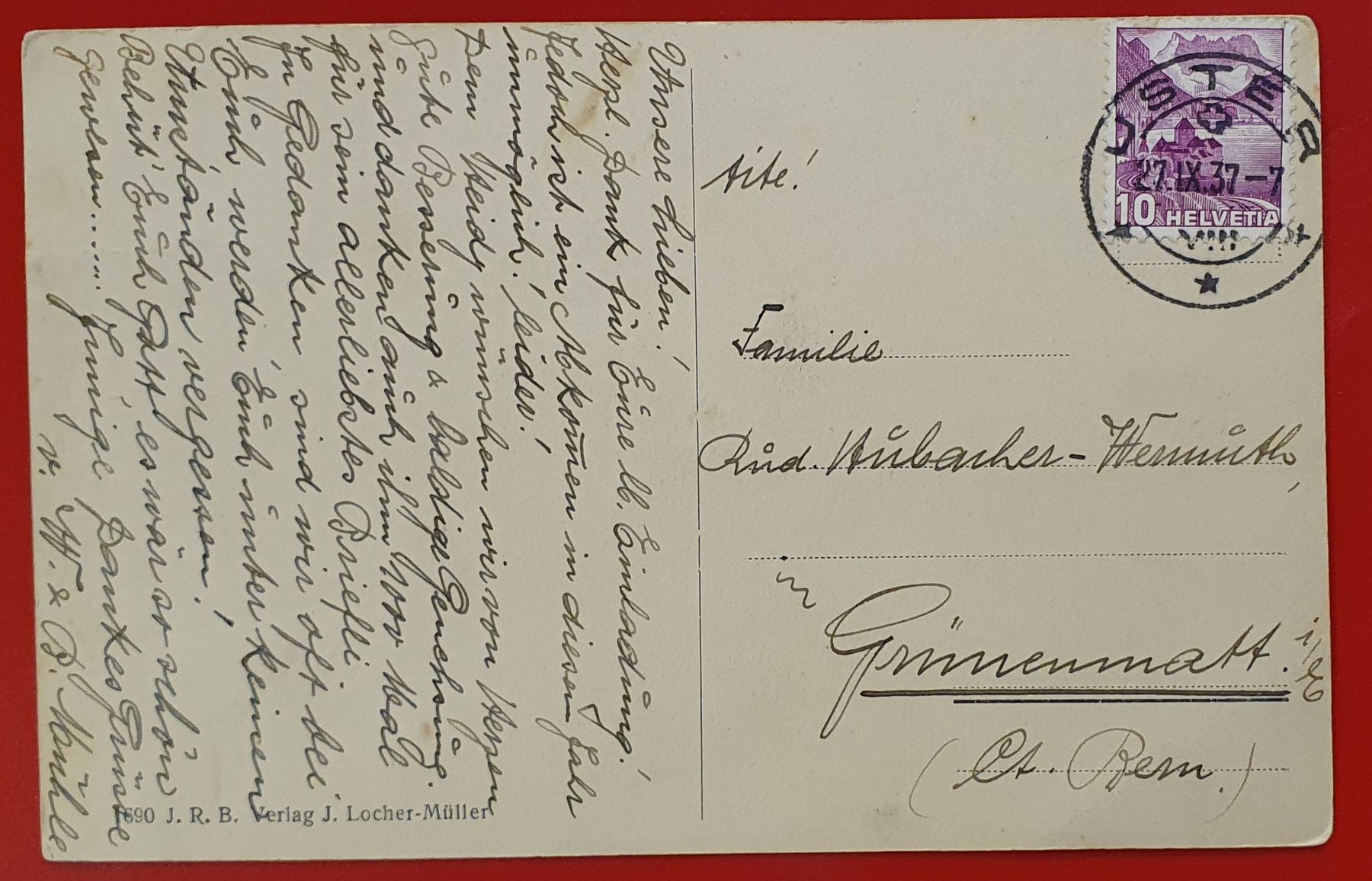 Cartoline postali: Sekundarschulhaus Lützelflüh BE - belebt – Usato da Kreuzlingen venduto da Rschweiz1 1
