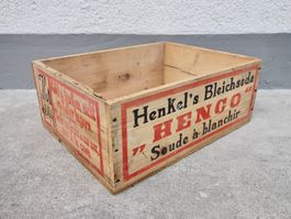 alte Holzkiste Kiste HENCO HENKEL 'S BLEICHSODA SEIFENKISTE