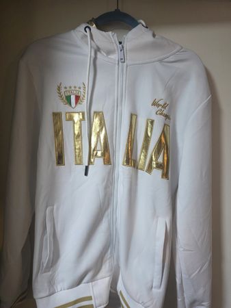 Trainingsanzug Italia weiss gold Schriftzug Grösse L