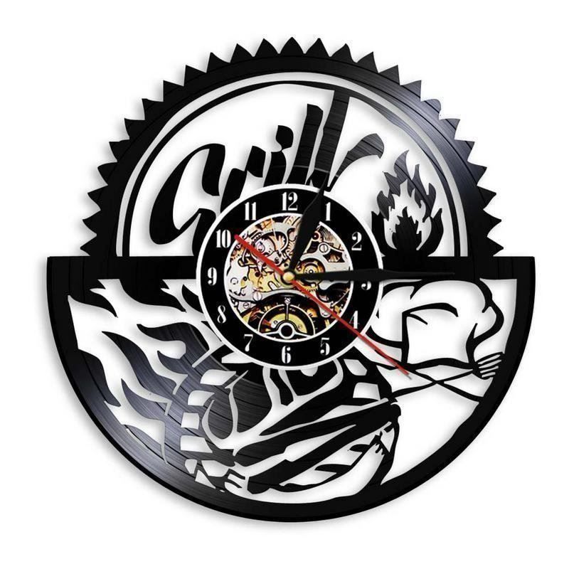 Orologi da terra & Orologi da parete: Schallplatten Vinyl Wanduhr  Grill – Nuovo e nell'imballaggio originale da Arth venduto da Top-E 2