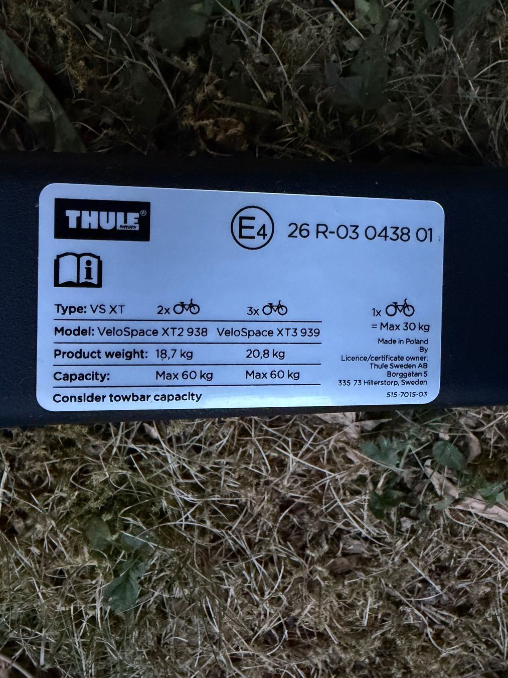 Anhängerkupplungen: Thule VeloSpace XT3 939 – Gebraucht aus Basel von mglocker 4