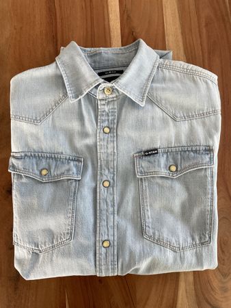 G-STAR RAW 3301 Slim Jeanshemd - Grösse M - light aged