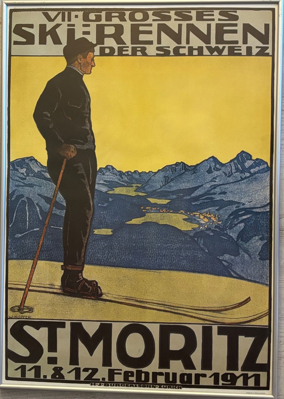 Foto & Immagini: Plakat Skirennen St. Moritz 1911. gerahmt – Usato da Rütihof venduto da Yaro22