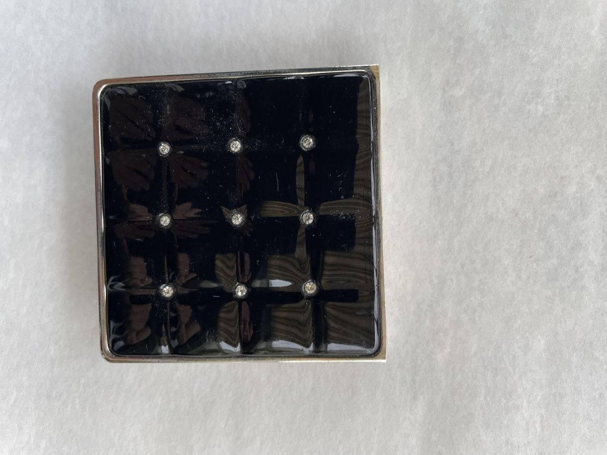 Specchi: Vintage Mirror Case vanity case black with rhinestones – Usato da Zürich venduto da MISSYS-WONDERBAG
