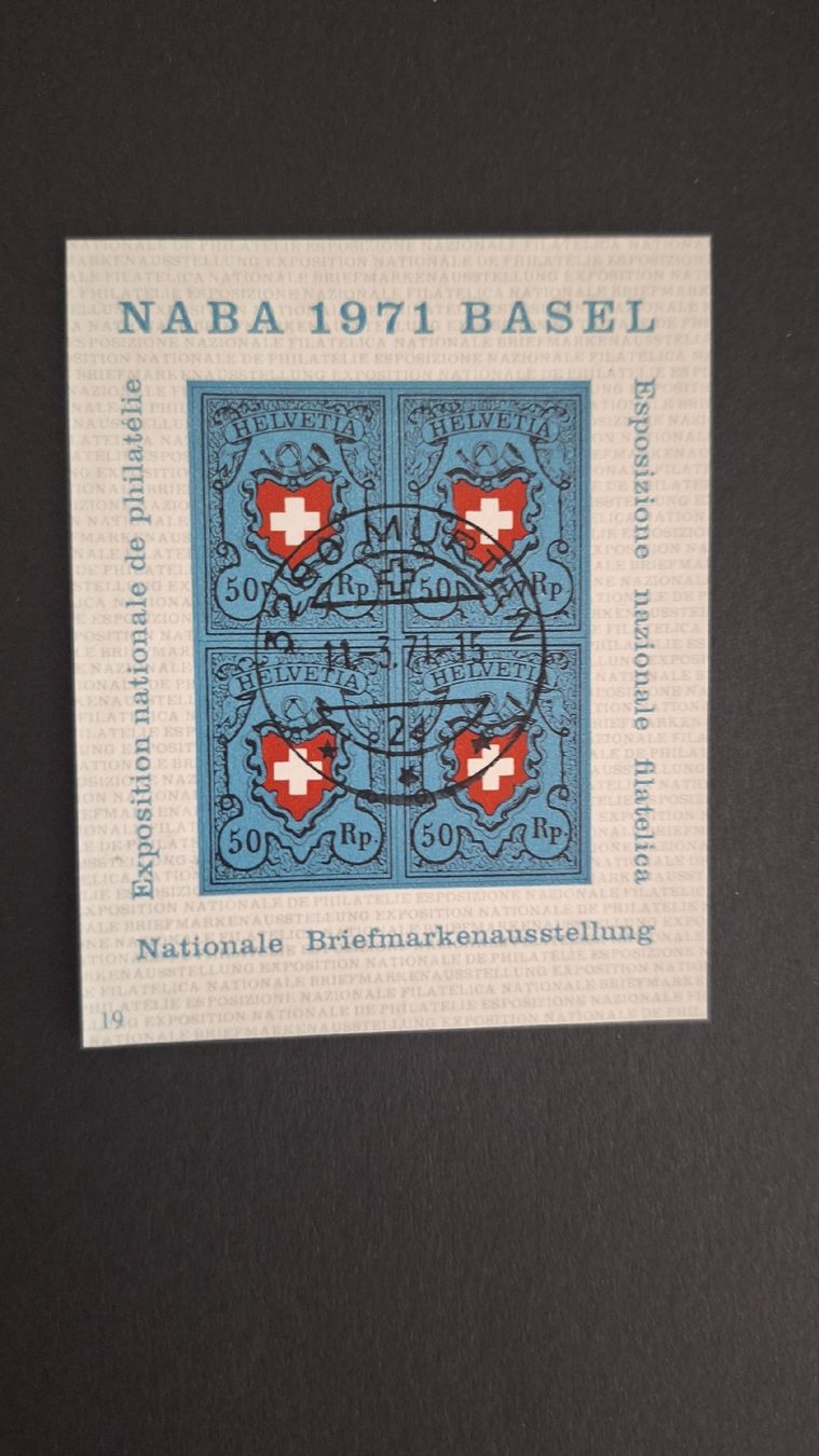 Alle Briefmarken: 1971,Nr.W45,NABA Block Nr.19 mit ET-Stempel Murten – Neu (gemäss Beschreibung) aus Pratteln von walti-6060