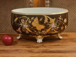Grosse Porzellan Jardiniere mit Golddekor