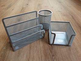 Schreibtisch Organizer Set Metall, 3-teilig