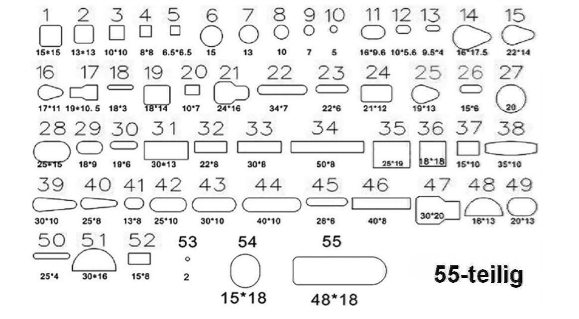 Tutti gli attrezzi: Leder Lochstanzset div. Formen 55-teilig – Nuovo e nell'imballaggio originale da Hinteregg venduto da Amerizium 1