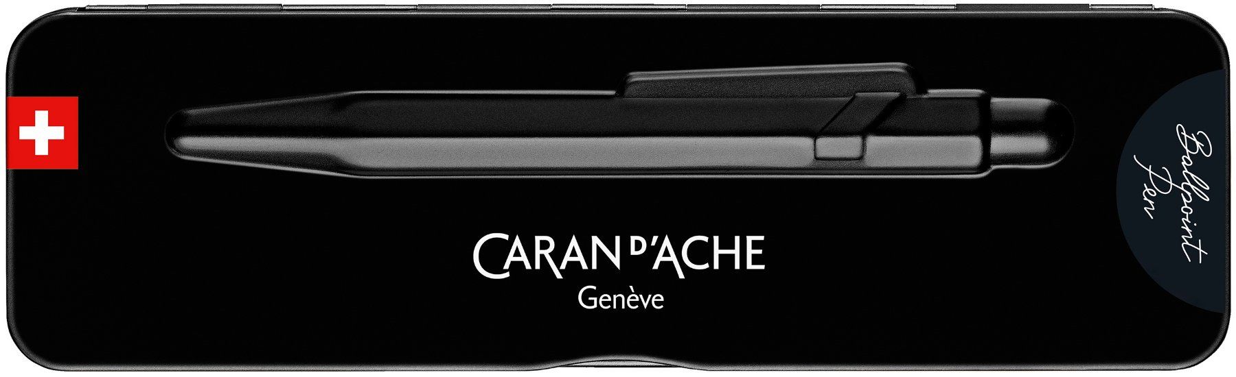 Caran D'Ache Penna & Evidenziatori: 849.496 BLACK CODE 849 Caran d'Ache Goliath Schwarz M + Etui – Nuovo e nell'imballaggio originale da Strengelbach venduto da Mozi1 5