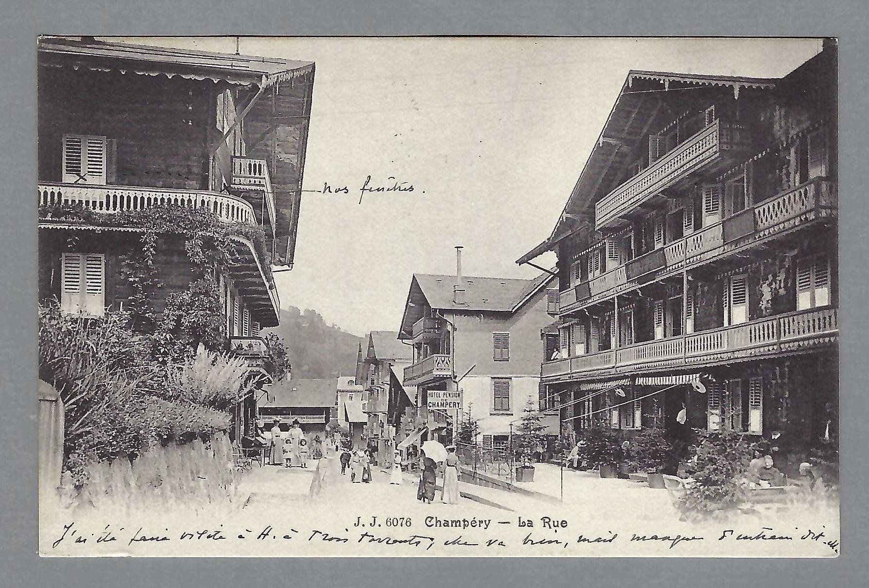 Cartoline postali: 1909, CHAMPÉRY, LA RUE – Usato da Pura venduto da ulisse1957