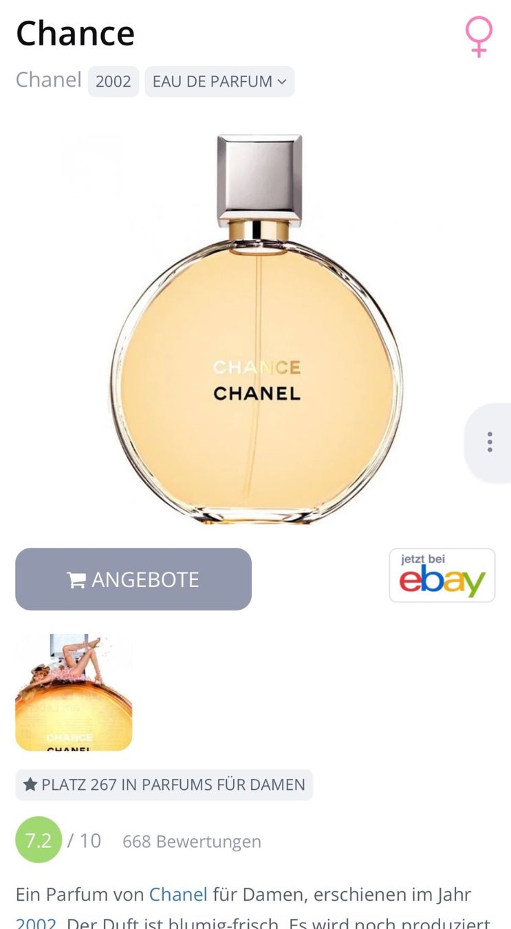 Chanel Profumi & Eau de Toilette: Chanel Chance EDP Abfüllung 2ml.. – Usato da Zürich venduto da deruja 3