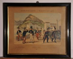 Druckgrafik "Bürgerwache von Lugano" von Escher