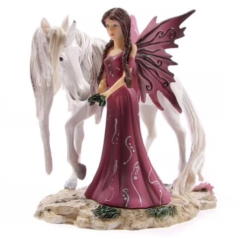 Statuette: Märchenfee füttert weisses Einhorn – Nuovo e nell'imballaggio originale da Menzingen venduto da fairy123 4