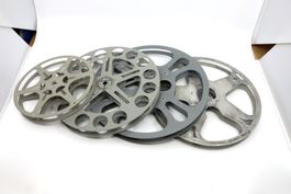 4 Stück 16mm Filmspulen aus Metall