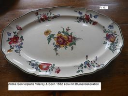 Servierplatte antik Villeroy&Boch 1562 écru Blumenmuster