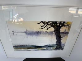 Original Aquarell, Arbon Blick nach Steinach, 1999