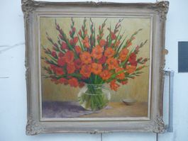 Gemälde Gladiolen Strauss mit Vase gerahmt van Yden