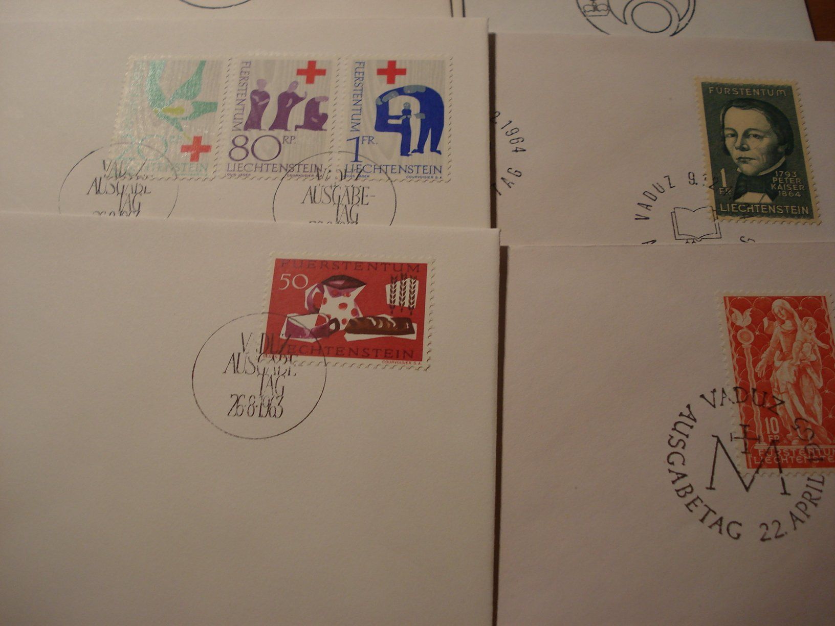 Tutti i francobolli: 13 ältere FDC Liechtenstein, um 1964 – Usato da Niederwil AG venduto da morostahu