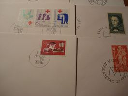 13 ältere FDC Liechtenstein, um 1964