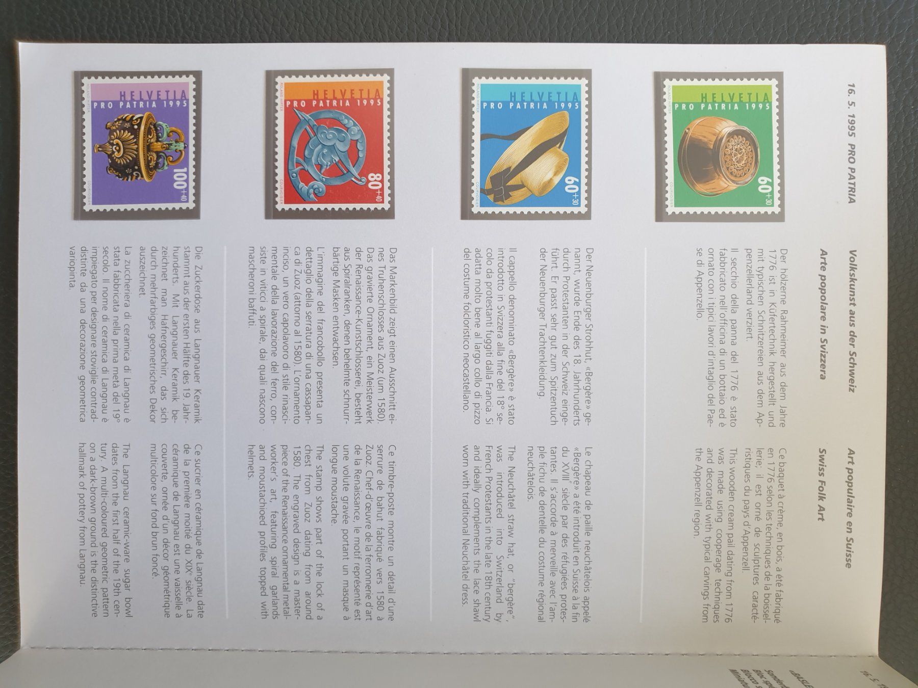 Tutti i francobolli: Jahresbuch CH Briefmarken 1995  postfrisch Top – Nuovo (secondo la descrizione) da Frauenfeld venduto da Kasico 4