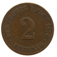Deutschland Kaiserreich 2 Pfennig 1876 G