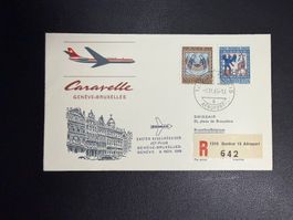 Swissair Erstflugbrief Genf-Brüssel 1965