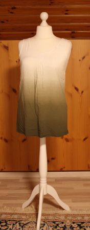 Sommer - Mini - Kleid mit Farbverlauf weiss - olivgrün Gr. L