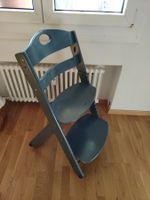 Kinderstuhl, Holz, höhenverstellbar, blau