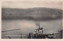Morat - Murten, der Hafen, Vapeur YVERDON, um 1920