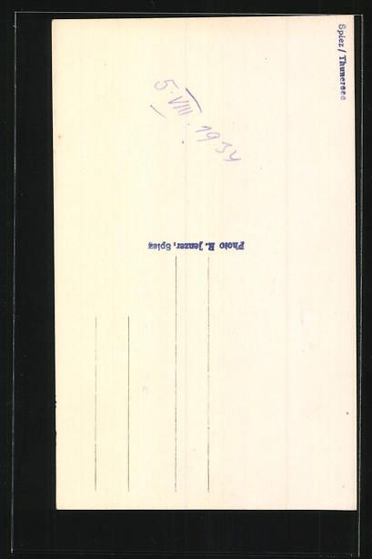 Cartoline postali: AK Spiez, Kirche mit Friedhof, 1934 – Usato da Berlin venduto da bartko-reher 1