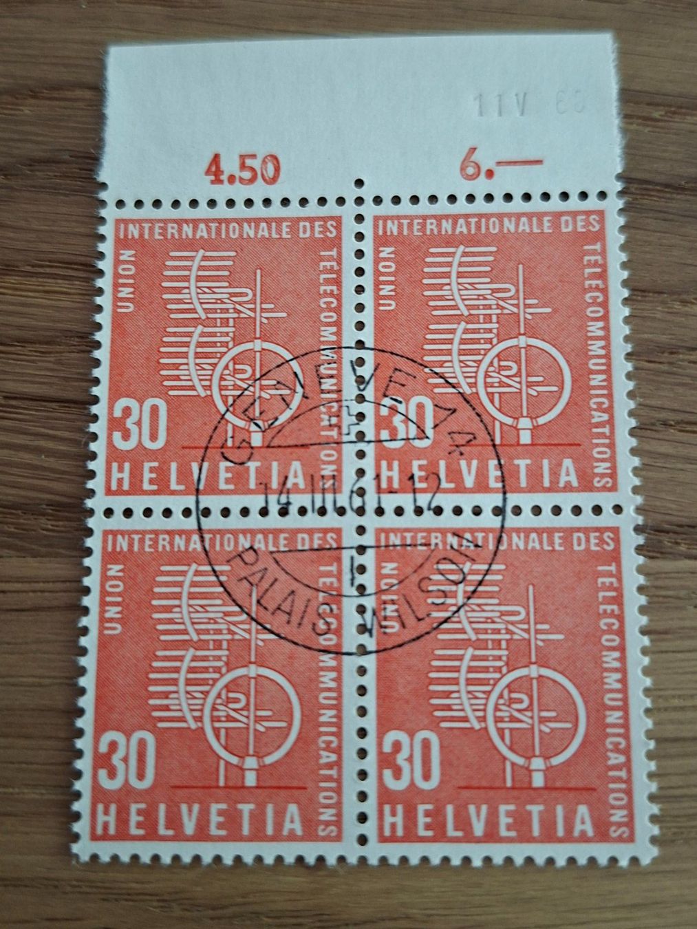 Tous les timbres: Dienstmarken: 4er Blocks: UIT – Neuf (Voir description) à Hinterkappelen par 1399 3
