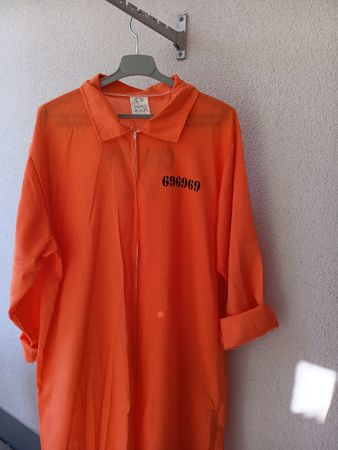 Kostüm Gefängnis Overall orange Party/Fasnacht Grösse Xl