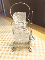 Jugendstil Gurkenrollglas versilberte gestell, Gabel Top