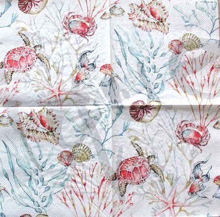 Tovaglioli: Serviette sea animals (1661) 2Stk. – Nuovo (secondo la descrizione) da Schlatt TG venduto da kreativ-atelier