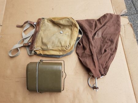 Antiker Armee Militär Brotsack Gamelle Feldflasche Besteck